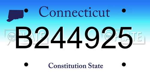 B244925 Connecticut License Plate