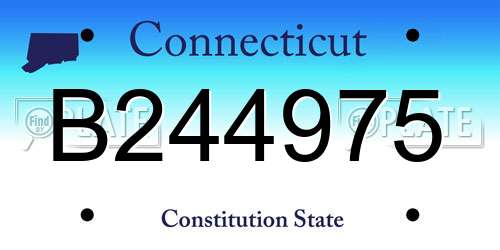B244975 Connecticut License Plate