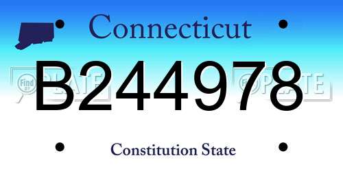 B244978 Connecticut License Plate