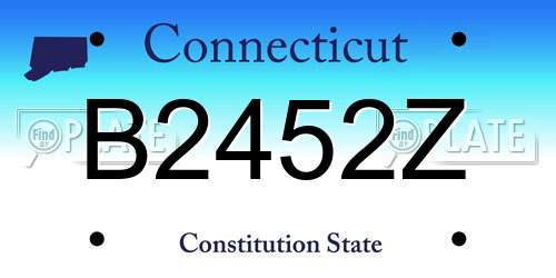 B2452Z Connecticut License Plate