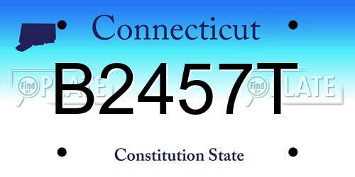 B2457T Connecticut License Plate