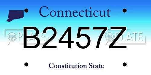 B2457Z Connecticut License Plate
