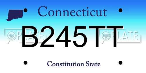 B245TT Connecticut License Plate