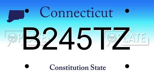 B245TZ Connecticut License Plate