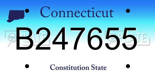 B247655 Connecticut License Plate