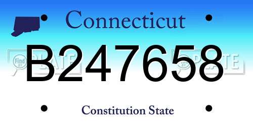 B247658 Connecticut License Plate