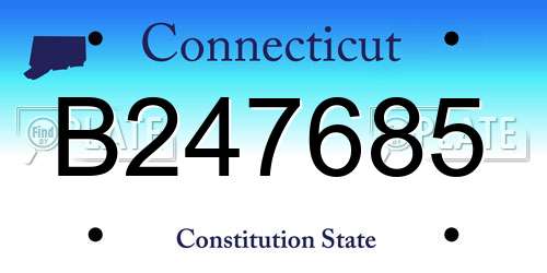 B247685 Connecticut License Plate