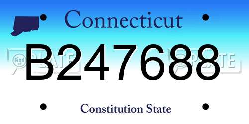 B247688 Connecticut License Plate
