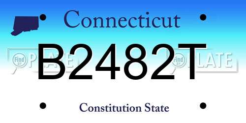 B2482T Connecticut License Plate
