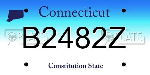 B2482Z Connecticut License Plate