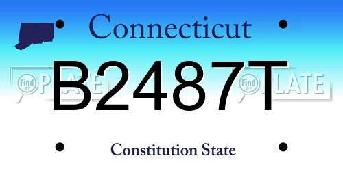 B2487T Connecticut License Plate