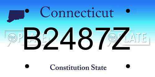B2487Z Connecticut License Plate