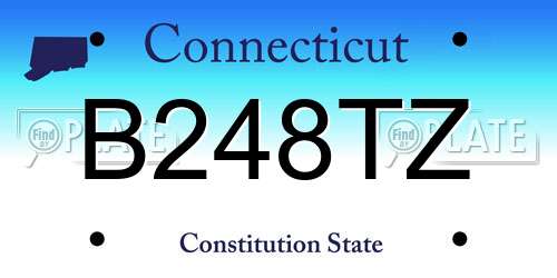 B248TZ Connecticut License Plate