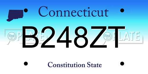 B248ZT Connecticut License Plate