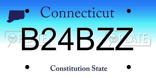 B24BZZ Connecticut License Plate