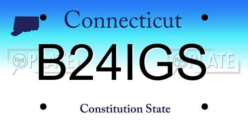 B24IGS Connecticut License Plate