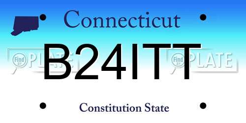 B24ITT Connecticut License Plate