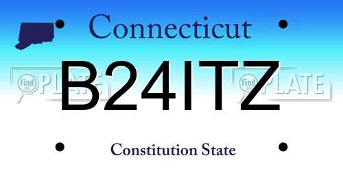 B24ITZ Connecticut License Plate