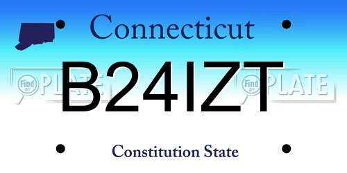 B24IZT Connecticut License Plate
