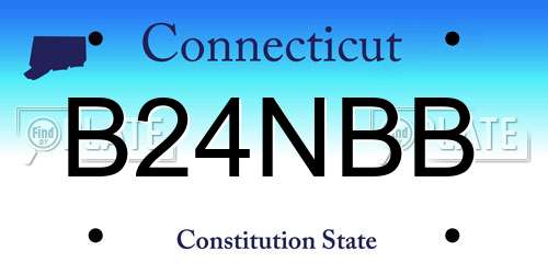 B24NBB Connecticut License Plate