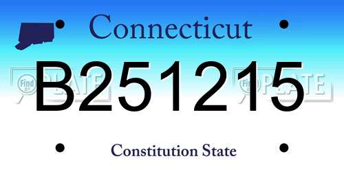 B251215 Connecticut License Plate