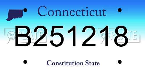 B251218 Connecticut License Plate