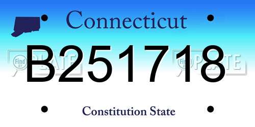 B251718 Connecticut License Plate