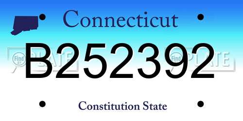 B252392 Connecticut License Plate
