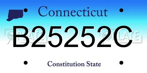 B25252C Connecticut License Plate
