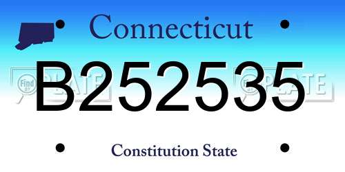 B252535 Connecticut License Plate