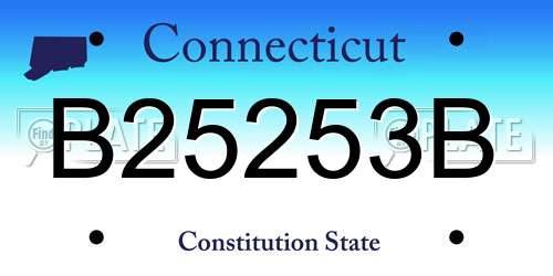 B25253B Connecticut License Plate