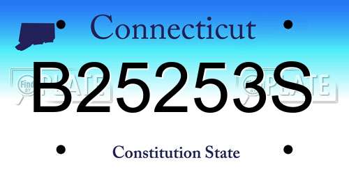 B25253S Connecticut License Plate