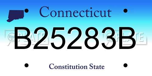 B25283B Connecticut License Plate