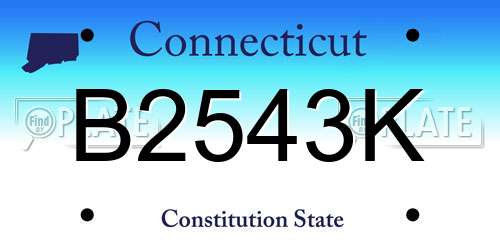 B2543K Connecticut License Plate