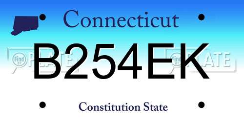 B254EK Connecticut License Plate