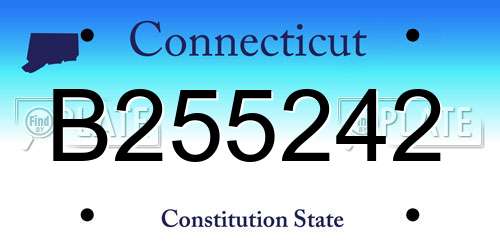 B255242 Connecticut License Plate