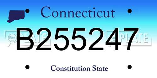 B255247 Connecticut License Plate