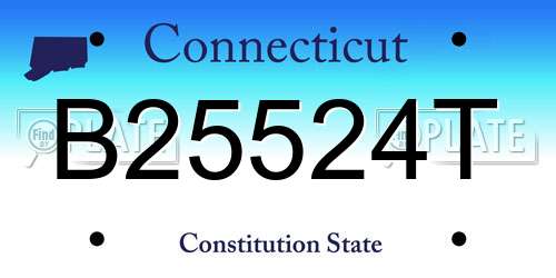 B25524T Connecticut License Plate