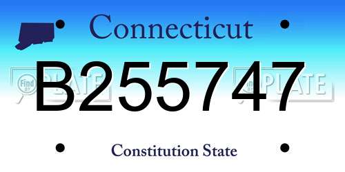 B255747 Connecticut License Plate