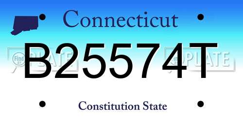 B25574T Connecticut License Plate