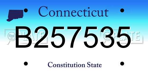 B257535 Connecticut License Plate