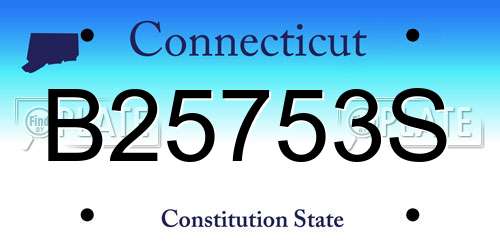 B25753S Connecticut License Plate