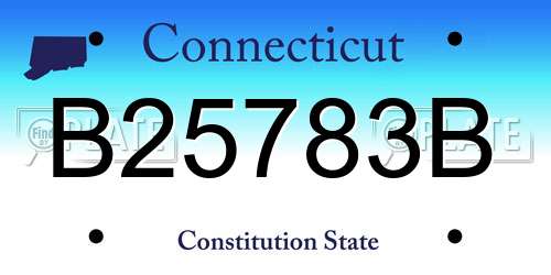 B25783B Connecticut License Plate
