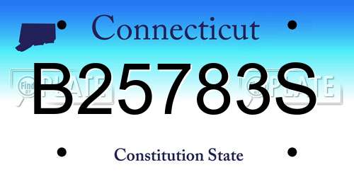 B25783S Connecticut License Plate