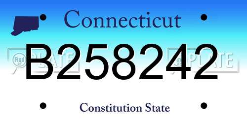 B258242 Connecticut License Plate