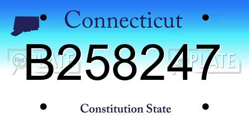 B258247 Connecticut License Plate