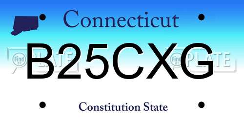 B25CXG Connecticut License Plate