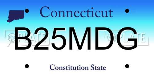B25MDG Connecticut License Plate