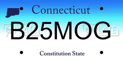 B25MOG Connecticut License Plate