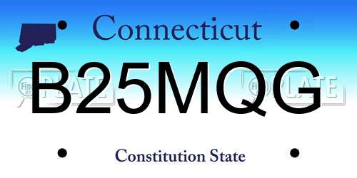 B25MQG Connecticut License Plate